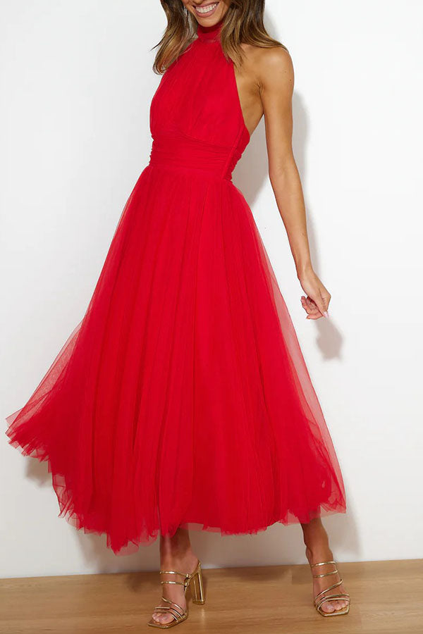 Elegant Maxi Dress with American Neckline for Women in Autumn, view 8 - Elena Harper