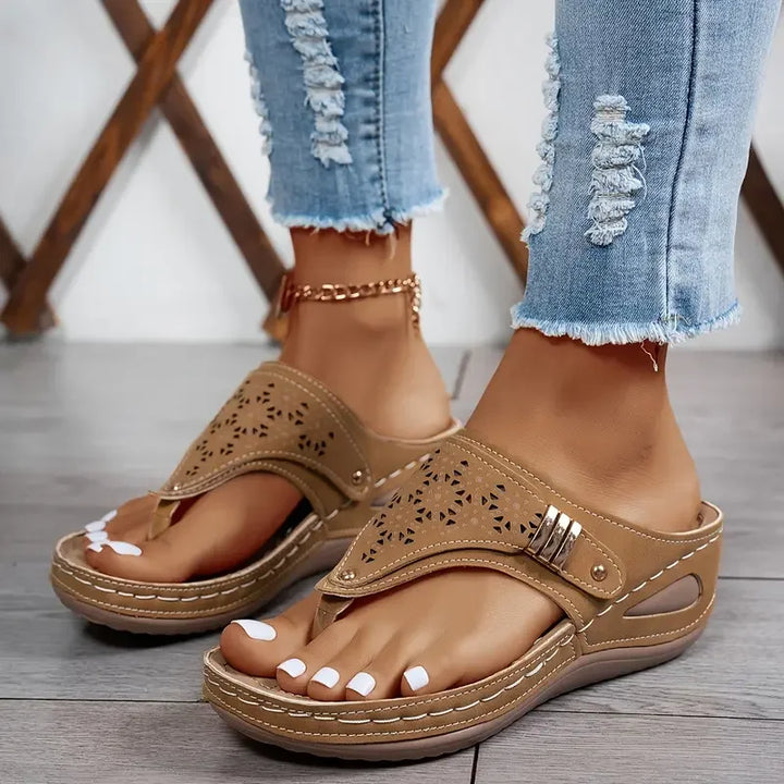 Anazza Comfortable Everyday Sandals with Wedge Heel - Elena Harper