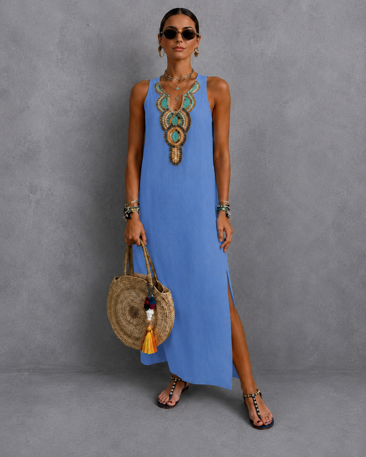 Colette™ | Belly-Covering Sleeveless Maxi Dress