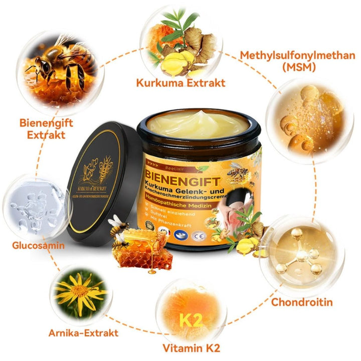 Bee Venom Cream | Ointment with Bee Venom, Hyaluronic Acid & Collagen | BeeLixir