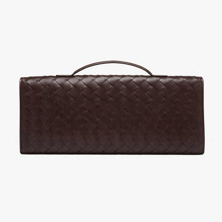 Brown Woven Clutch Bag Evening Shoulder
