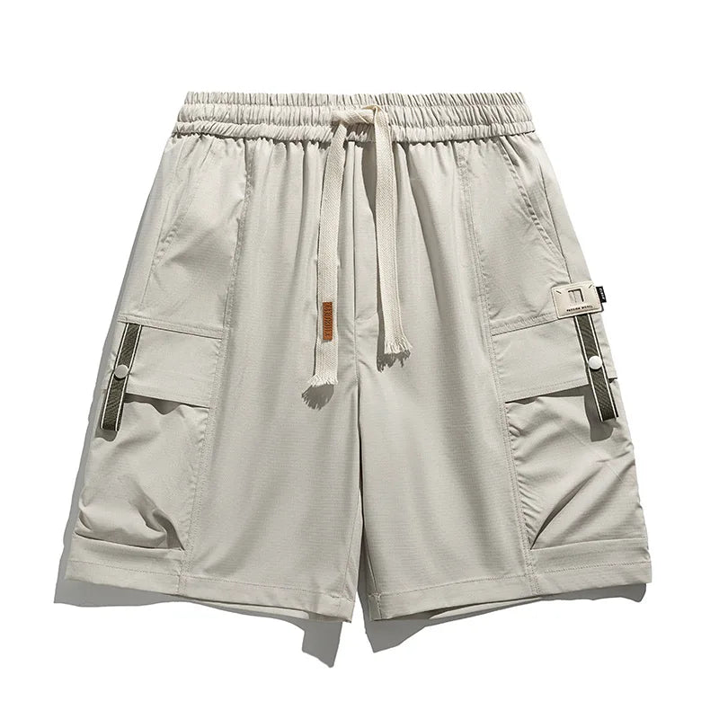 Men's Spring Cargo Shorts with Drawstring Waist - Elena Harper
