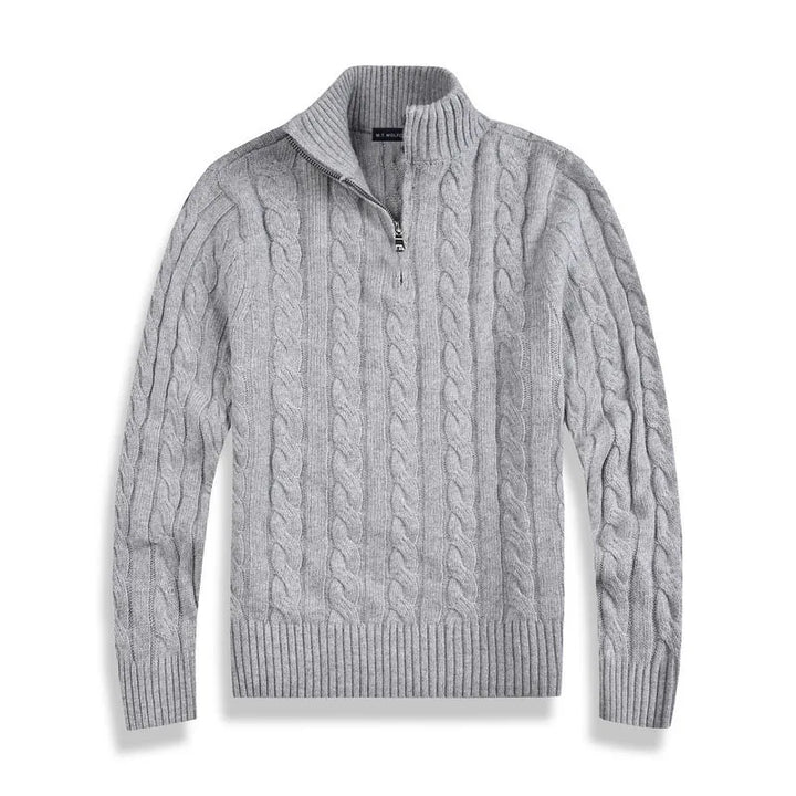 Men's Half-Zip Sweater with High Collar