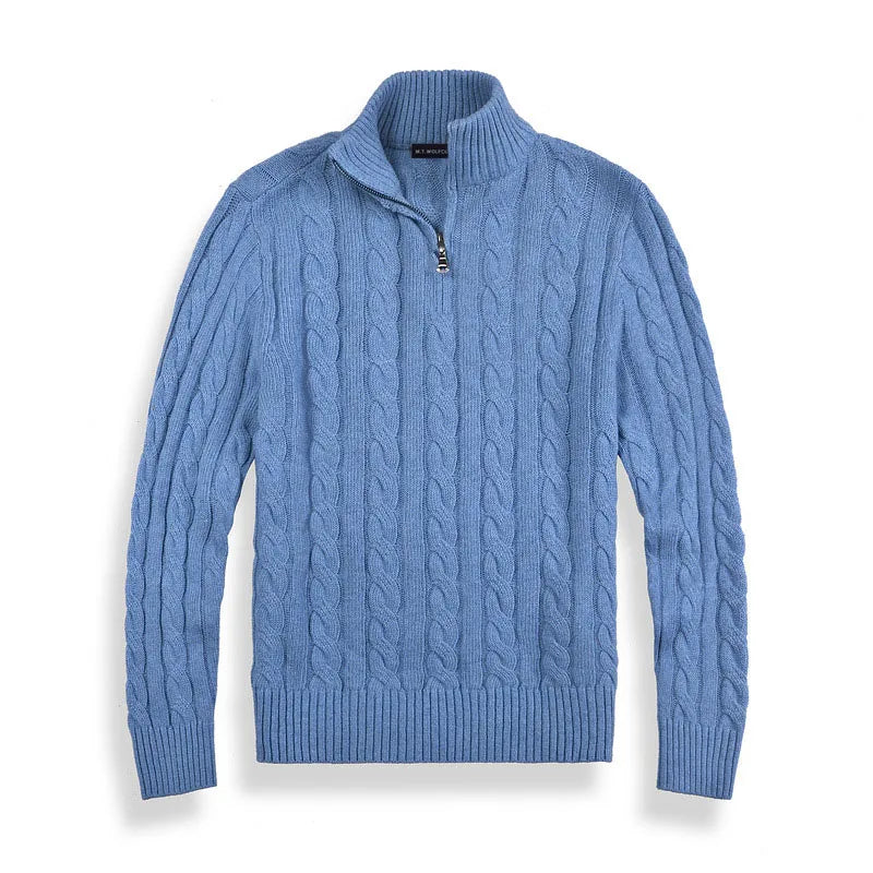 Men's Half-Zip Sweater with High Collar