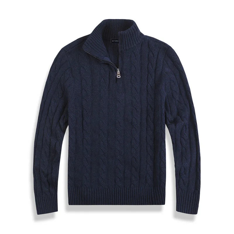 Men's Half-Zip Sweater with High Collar