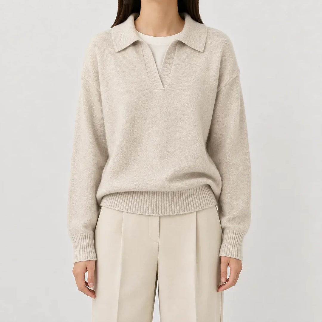 Women's V-Neck Long Sleeve Sweater - Soft and Easy