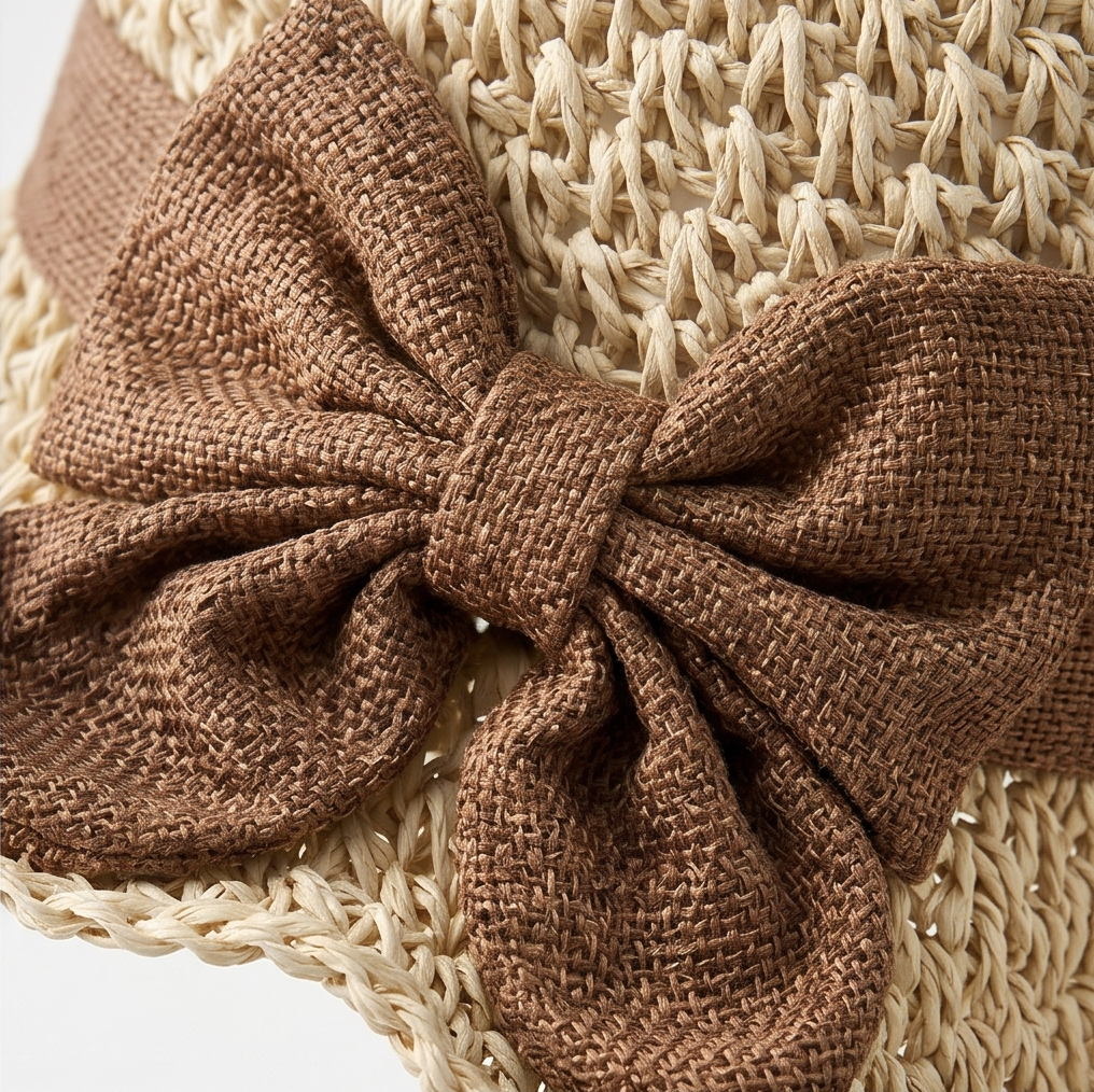 Bellabrim Woven straw hat with bow detail - Elena Harper