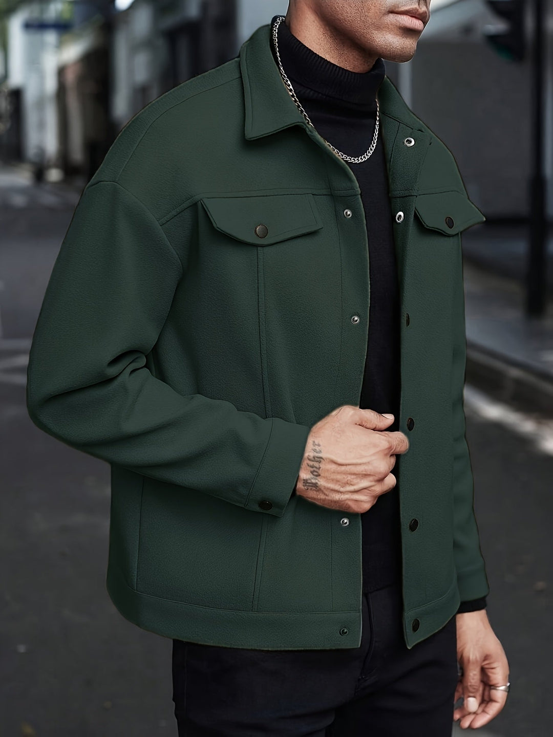 LAURENT MONACO | TEXTURED BUTTON-UP JACKET FOR MEN