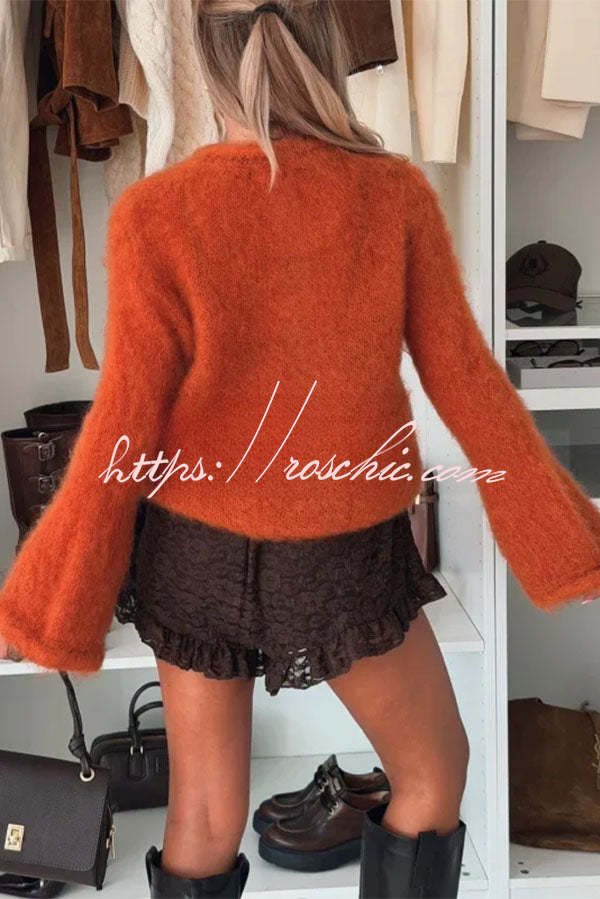 Elena Flared-Sleeve Mohair Sweater