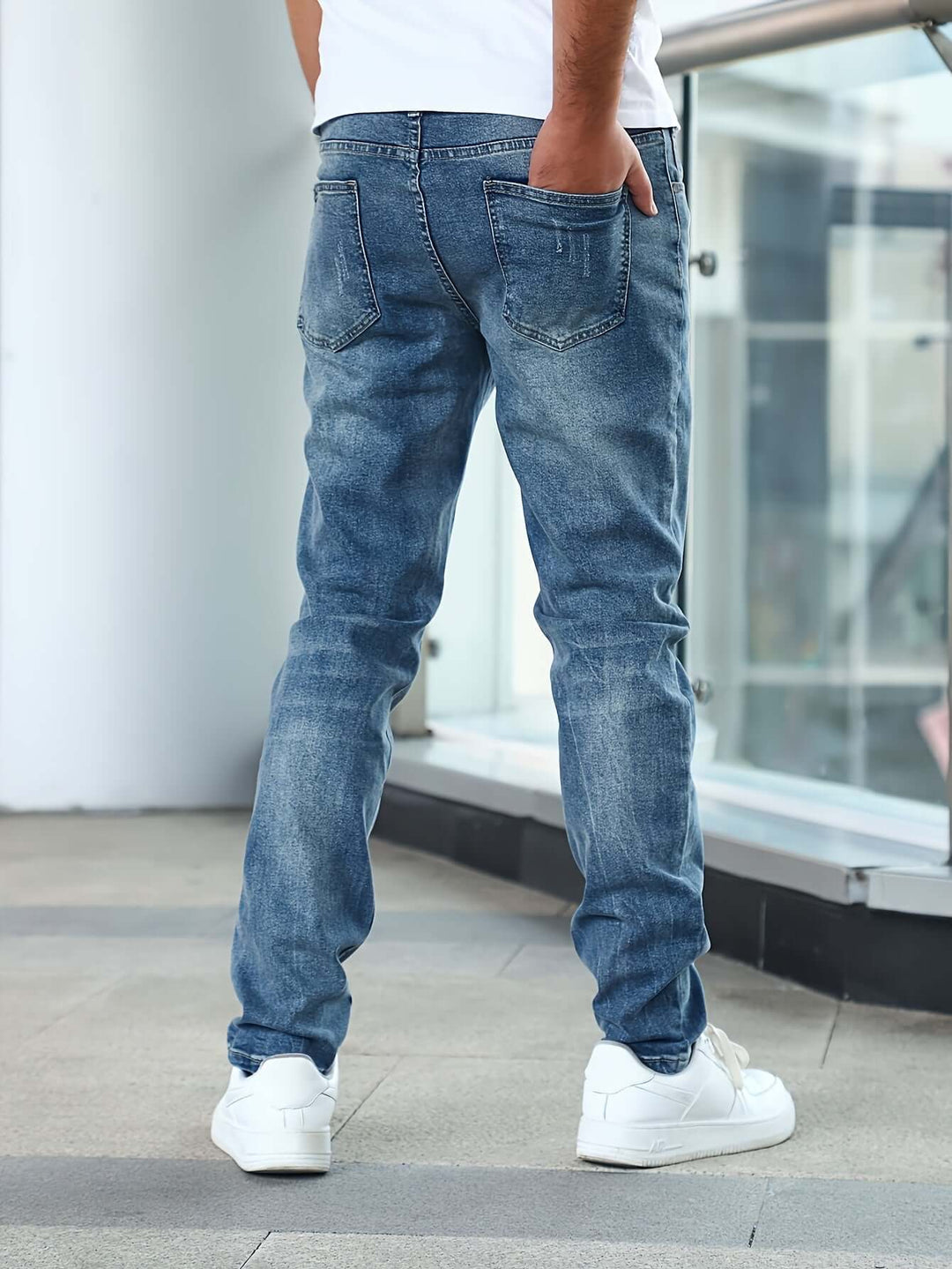 Men's Slim-Fit Casual Jeans, view 6 - Elena Harper