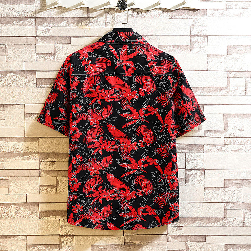Men's Two-Piece Set with Printed Shirt and Shorts Streetwear Style, view 5 - Elena Harper