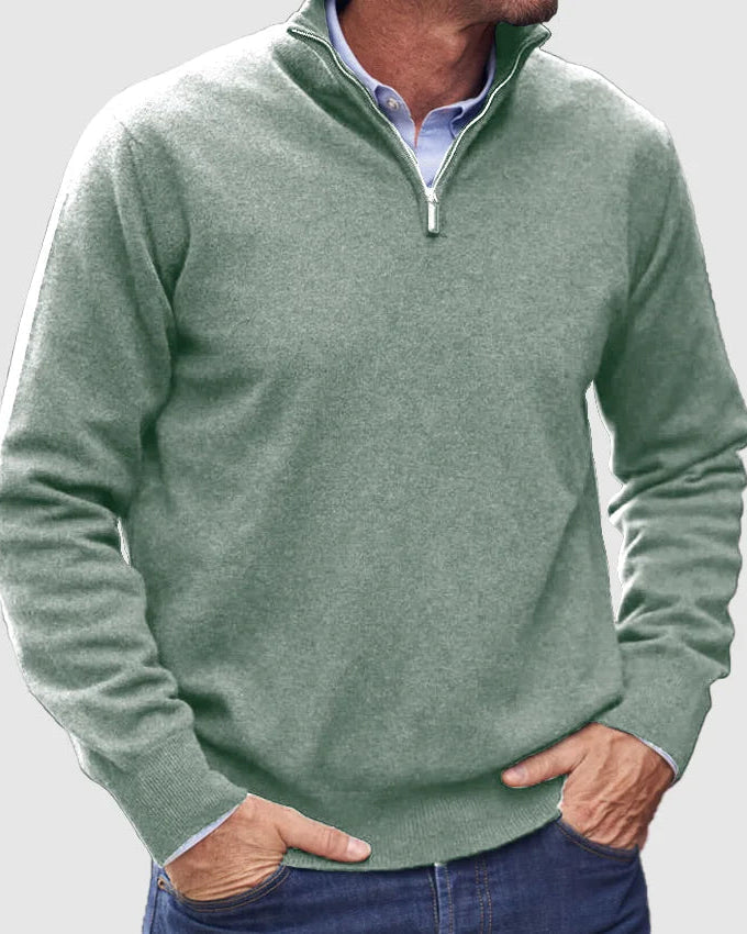 Mitch - Long Sleeve Zip-Up Sweater