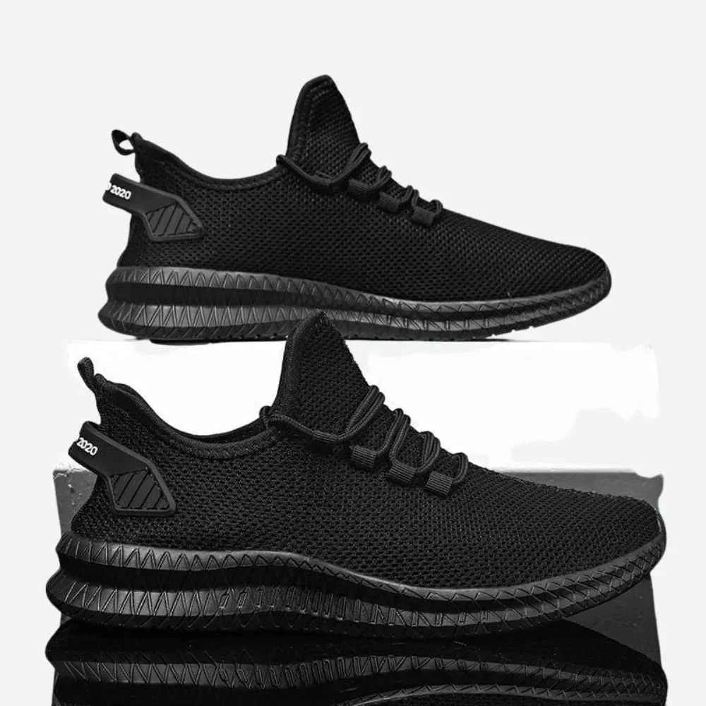 Men's Chunky Sole Sneakers – Breathable Knitted Lace-Up Shoe