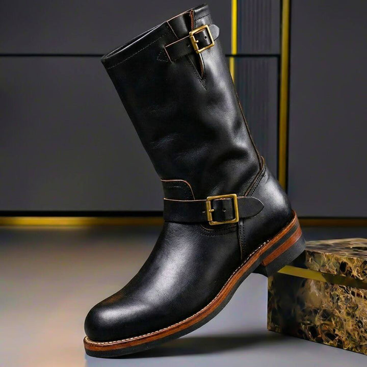 Quade Ankle Boots Made of Vintage Leather, view 4 - Elena Harper