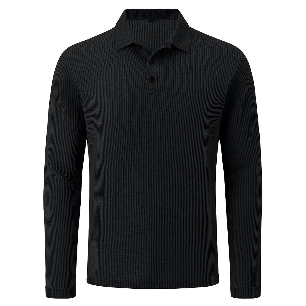 Lusso - Men's Ultra Comfortable Long Sleeve Polo Shirt