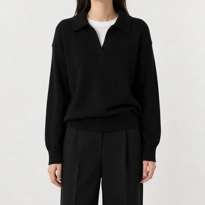 Women's V-Neck Long Sleeve Sweater - Soft and Easy