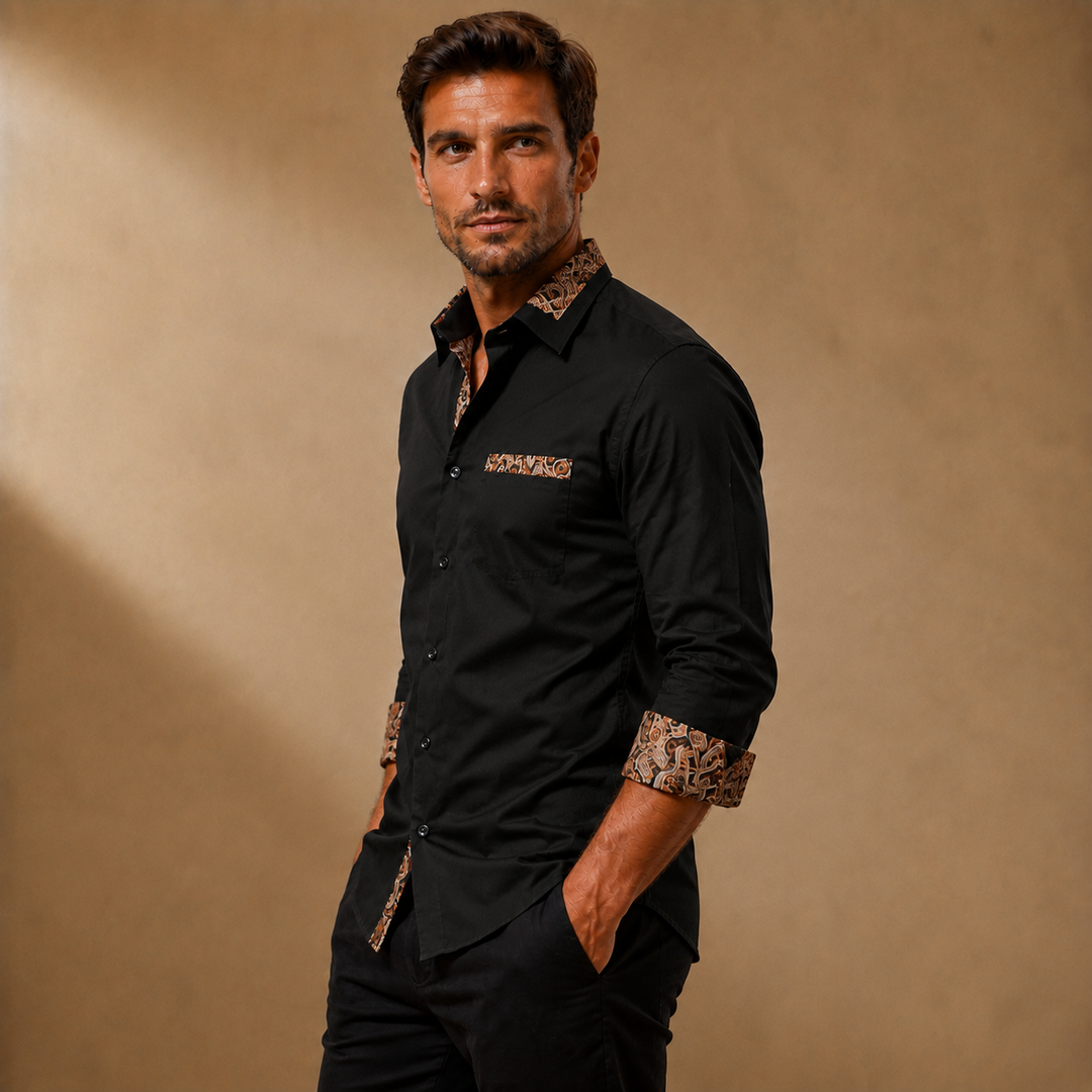 Men's Slim Fit Shirt – Long Sleeves, Suitable for Work and Daily Use