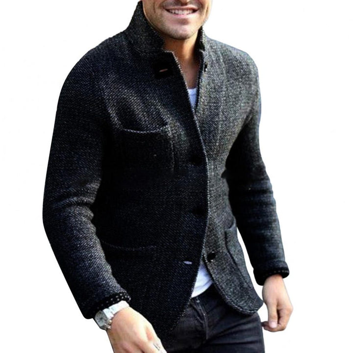 Blazer with Stand-Up Collar for Men