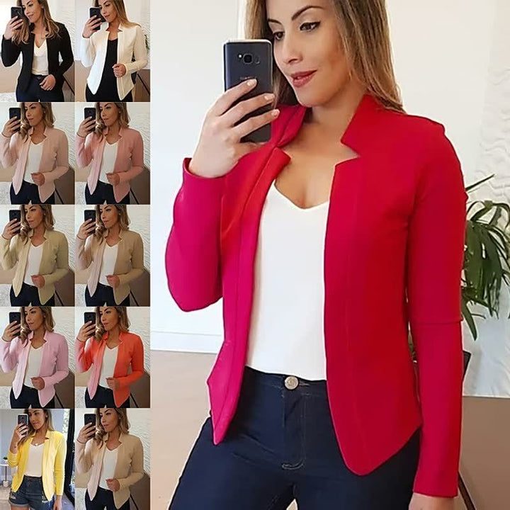 Blazer with Lapel Collar for Women