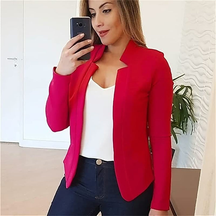Blazer with Lapel Collar for Women
