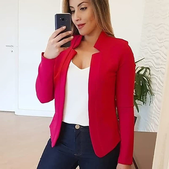 Blazer with Lapel Collar for Women
