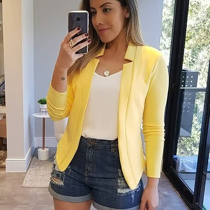 Blazer with Lapel Collar for Women