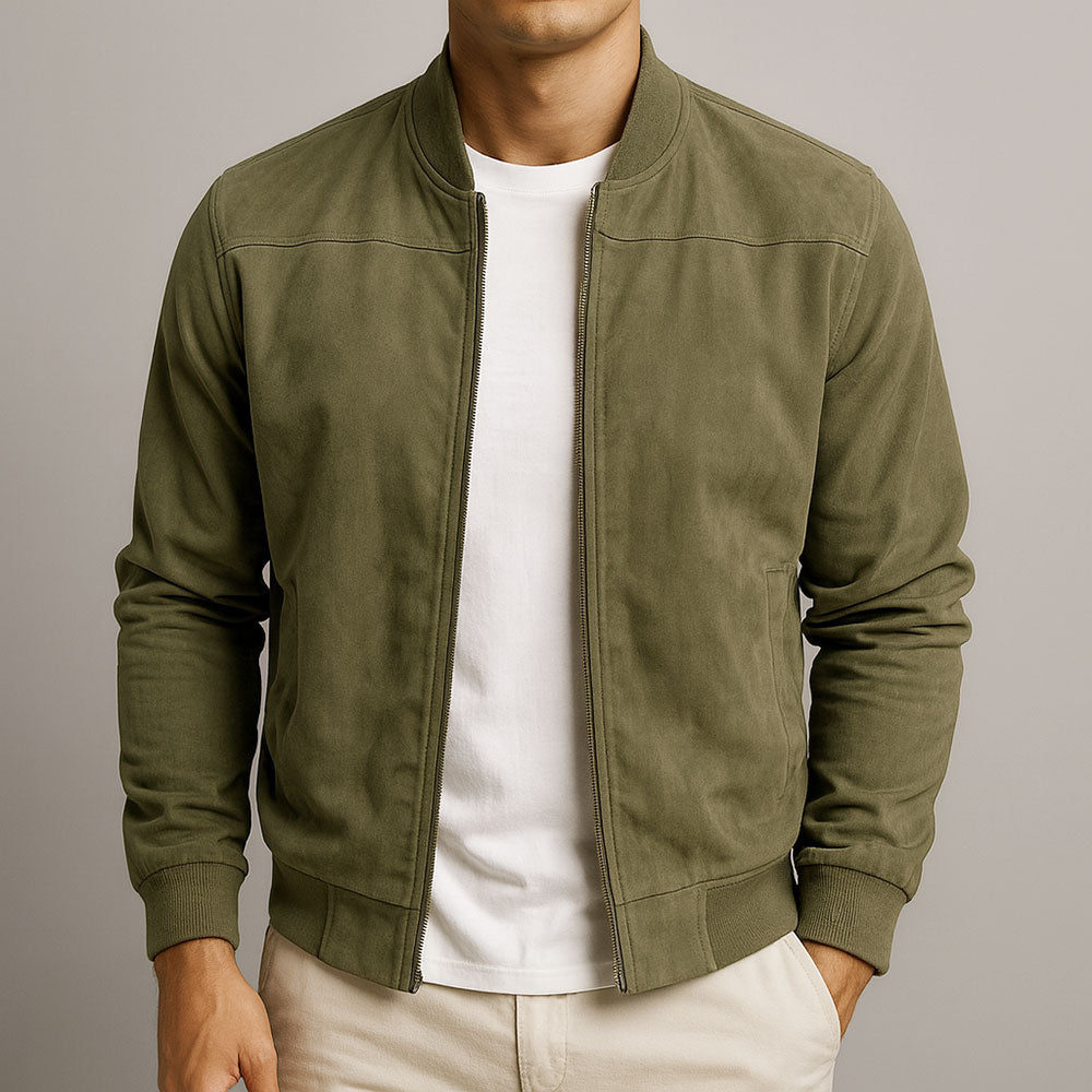 Men's Suede Effect Zip Jacket