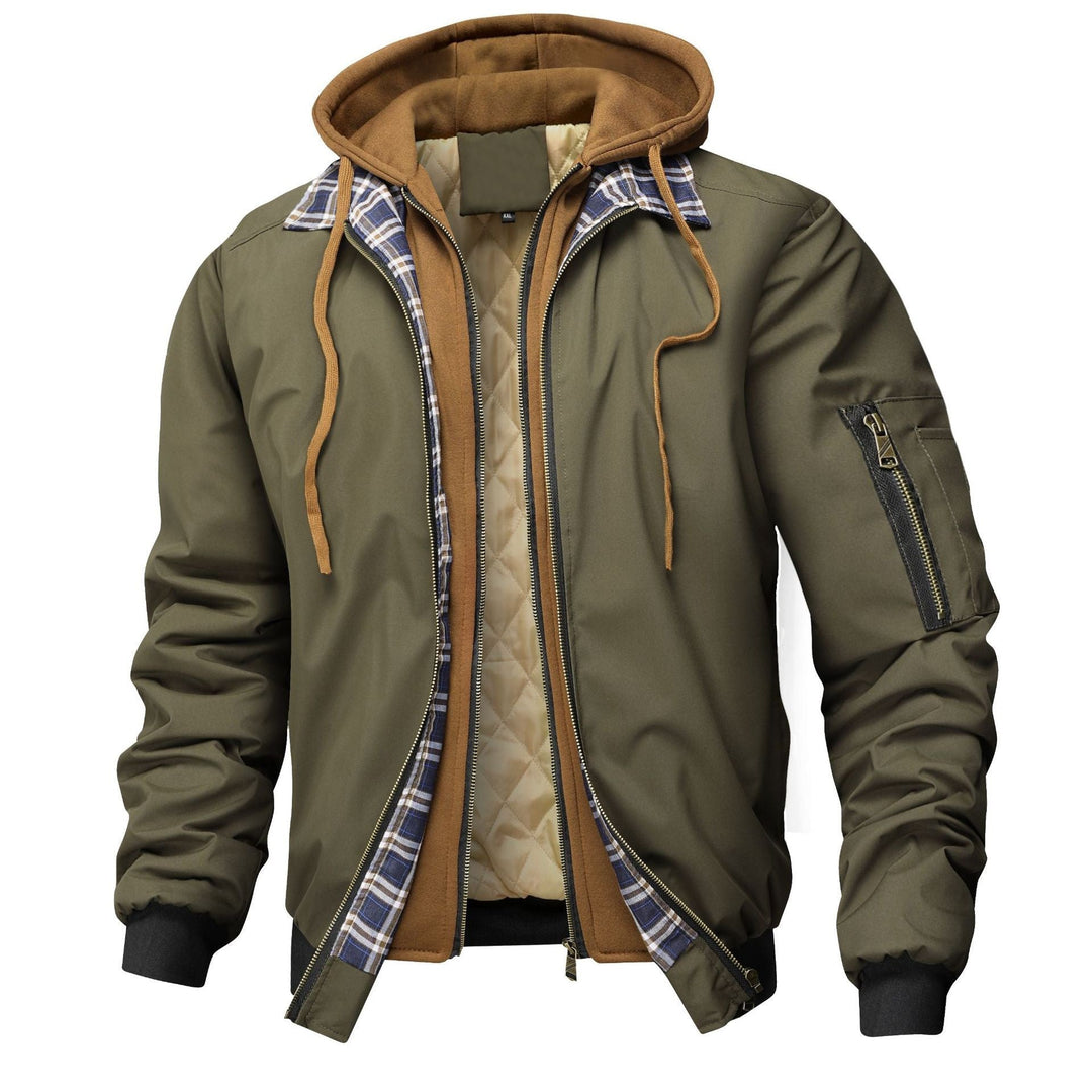 Men's Quilted Hooded Zip Jacket