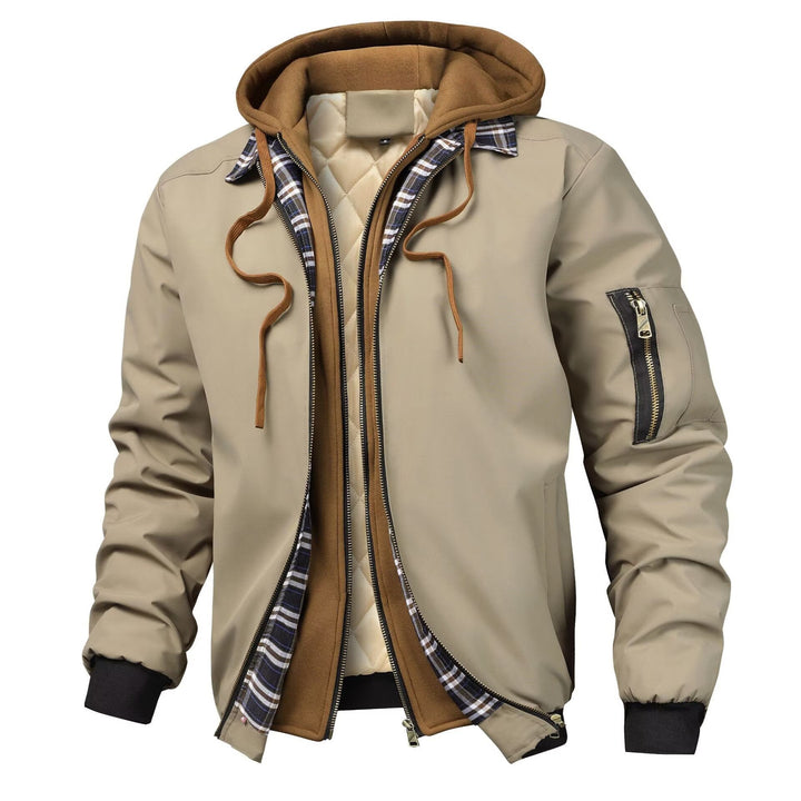 Men's Quilted Hooded Zip Jacket