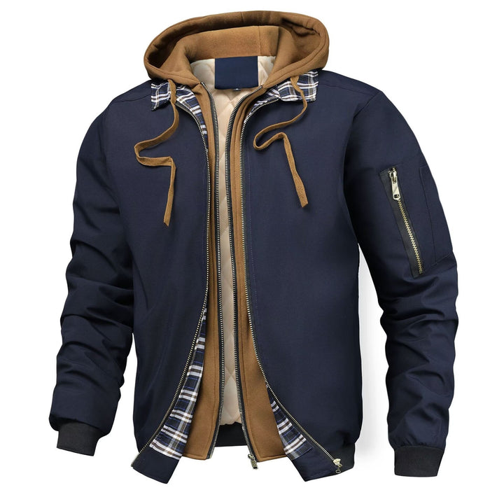 Men's Quilted Hooded Zip Jacket