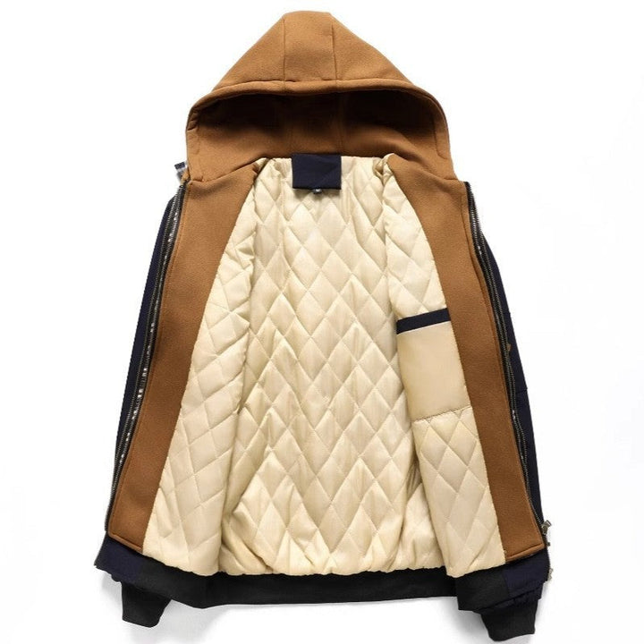 Men's Quilted Hooded Zip Jacket