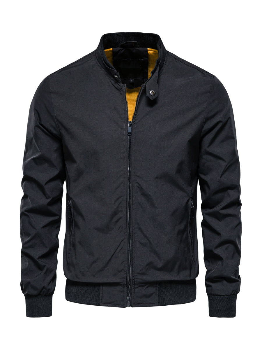 Men's Zip-Up Jacket with High Collar