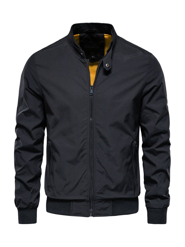 Men's Zip-Up Jacket with High Collar