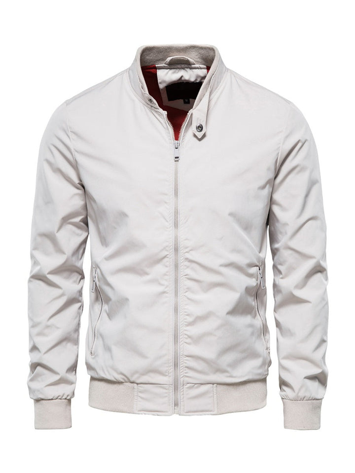 Men's Zip-Up Jacket with High Collar