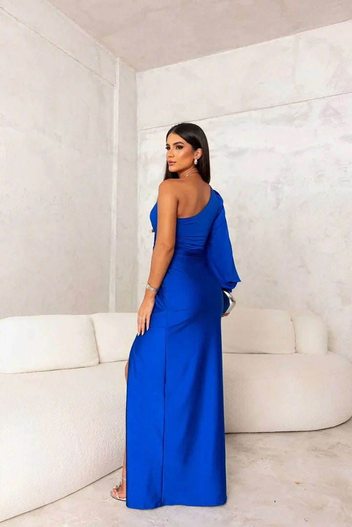 Women's Elegant One-Shoulder Evening Maxi Dress