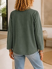 Women's V-Neck Patchwork Jacket - Light and Casual