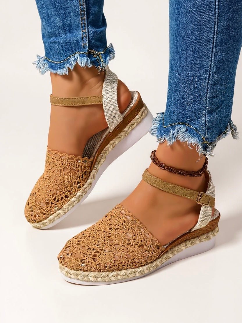 Grace | Boho Platform Sandals Crochet Woven Espadrille Women