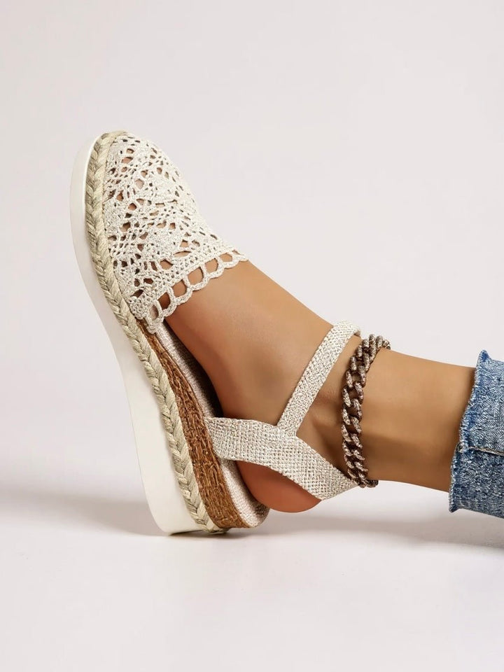 Grace | Boho Platform Sandals Crochet Woven Espadrille Women