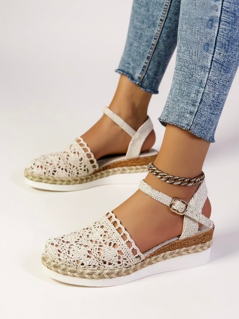 Grace | Boho Platform Sandals Crochet Woven Espadrille Women