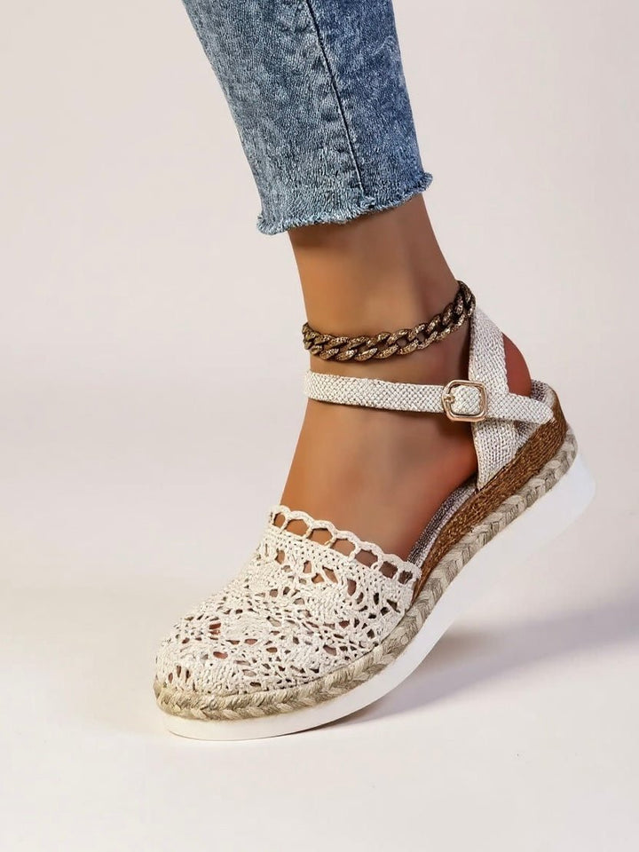 Grace | Boho Platform Sandals Crochet Woven Espadrille Women