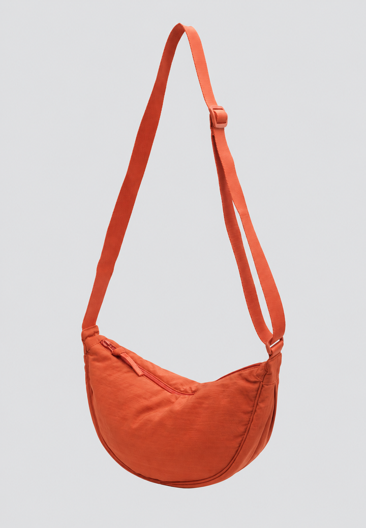 Women's Nylon Shoulder Bag Half Moon Adjustable Strap - Camille