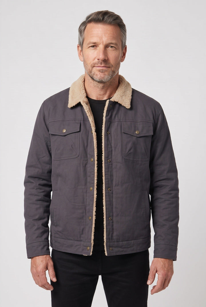 Bomber Jacket with Fleece Collar for Men