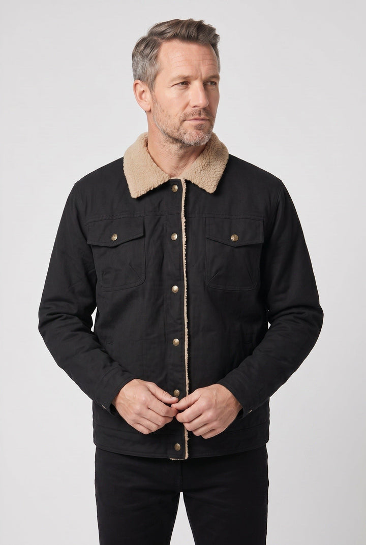 Bomber Jacket with Fleece Collar for Men