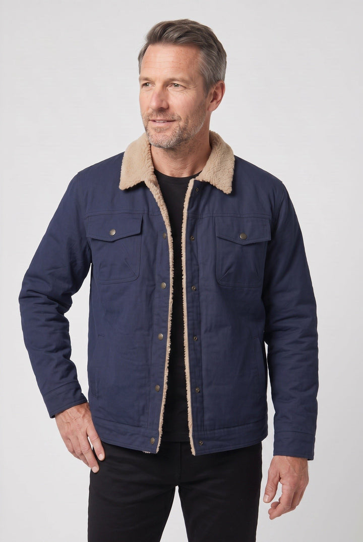 Bomber Jacket with Fleece Collar for Men