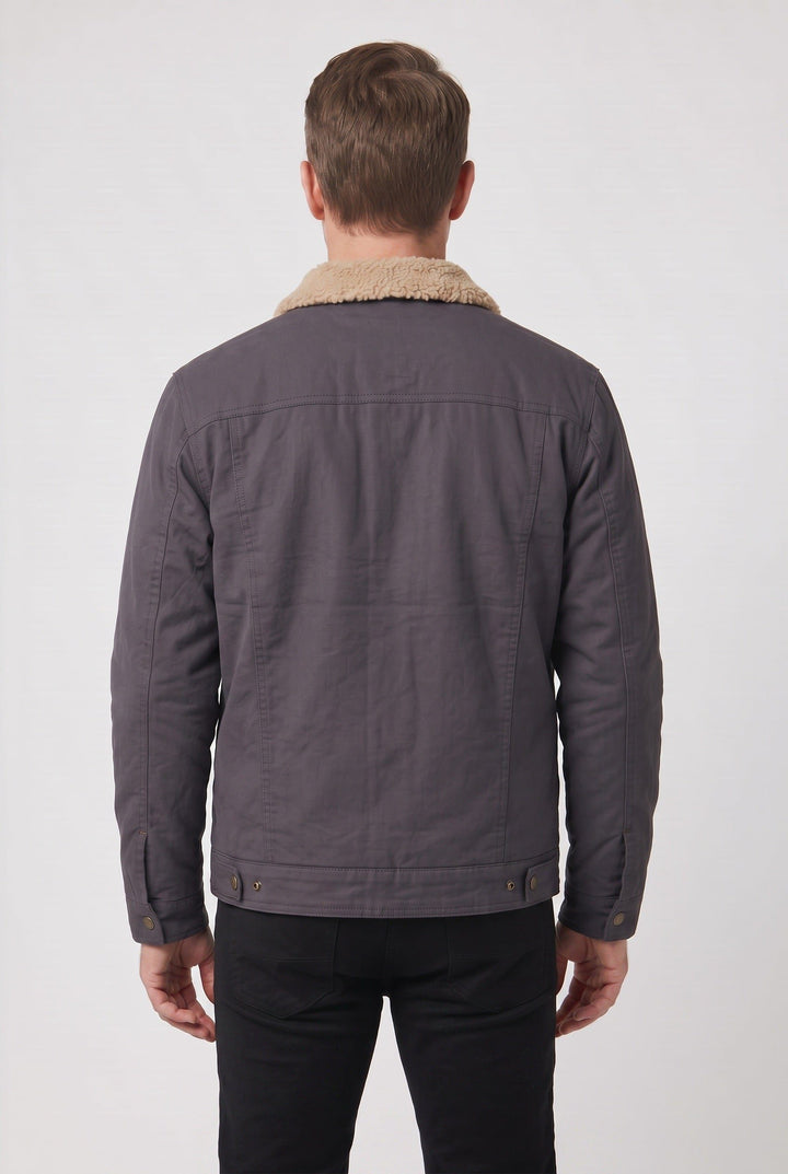 Bomber Jacket with Fleece Collar for Men