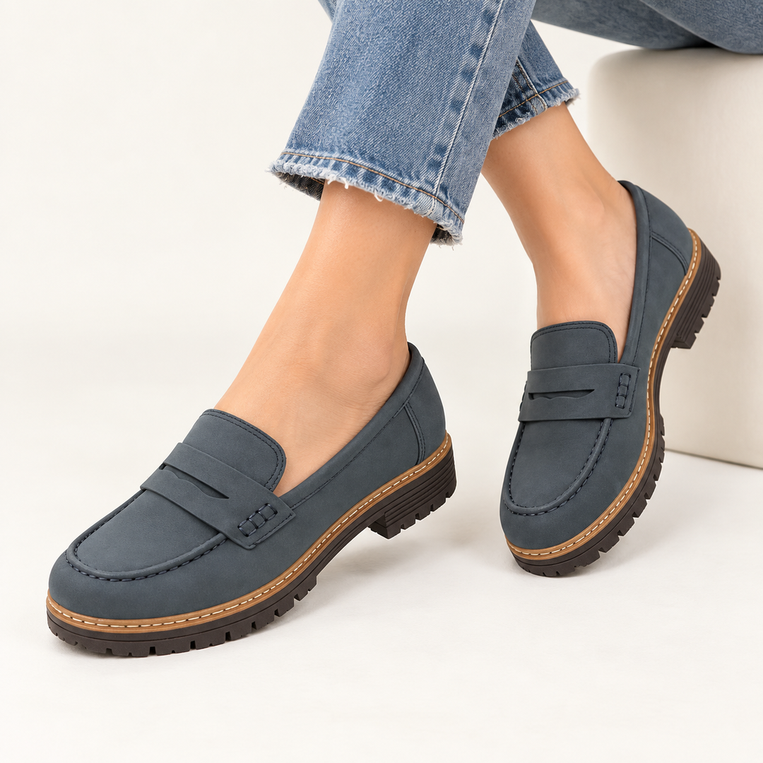 Annika Women's Classic Loafers with Distinctive Sole, view 9 - Elena Harper