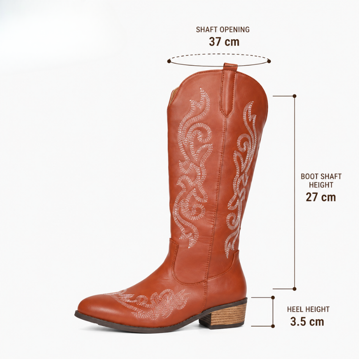 Stylish High Cowboy Women's Boots with Heel, view 9 - Elena Harper