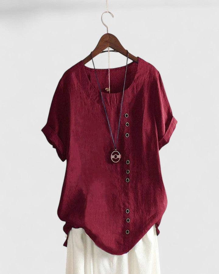 Elisavie™  |  Comfortable Short Sleeve Blouse