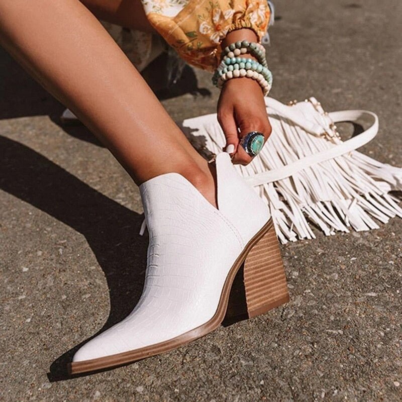 Bada Suede Ankle Boots with Heel and Pointed Toe, view 3 - Elena Harper
