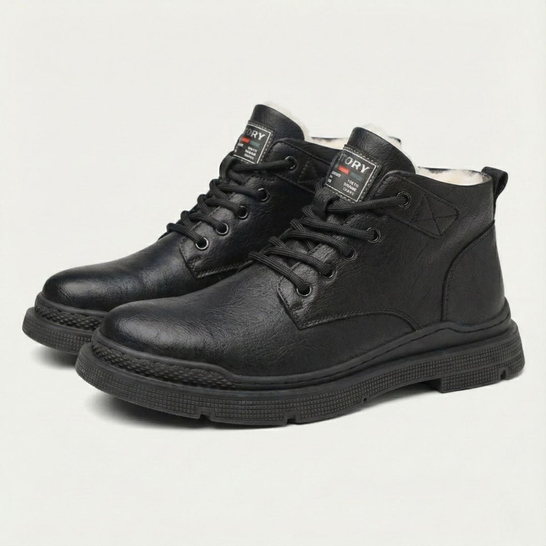 Men's Fur-Lined Lace-Up Ankle Boots